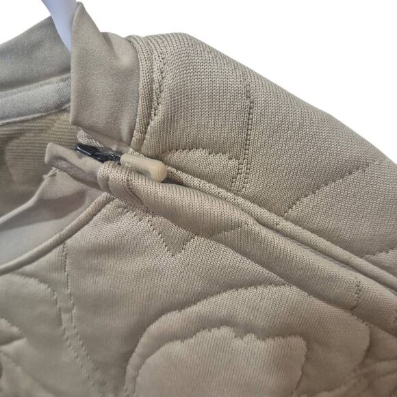 Nike Dri-Fit Golf "The League" Tan Quilted Sweatshirt w Pockets & Zip Neck NEW - Picture 14 of 16